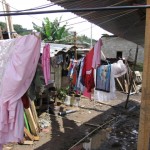 Backyard scene of Immigrant Camp