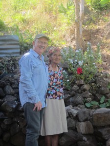 Jertrudes and I on her patio