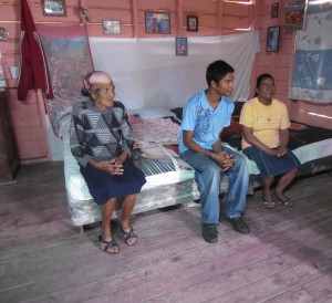 Kevin, mother and grandmother listen